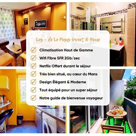 Le Mans City Sweet & Home - Climatise - Netflix - Wifi Fibre - Parking - Proche Circuit Des 24H & Centre-Ville - Accordhebergementconciergerie Eksteriør billede