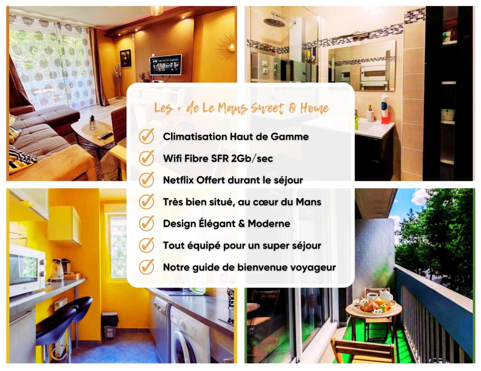 Le Mans City Sweet & Home - Climatise - Netflix - Wifi Fibre - Parking - Proche Circuit Des 24H & Centre-Ville - Accordhebergementconciergerie Eksteriør billede